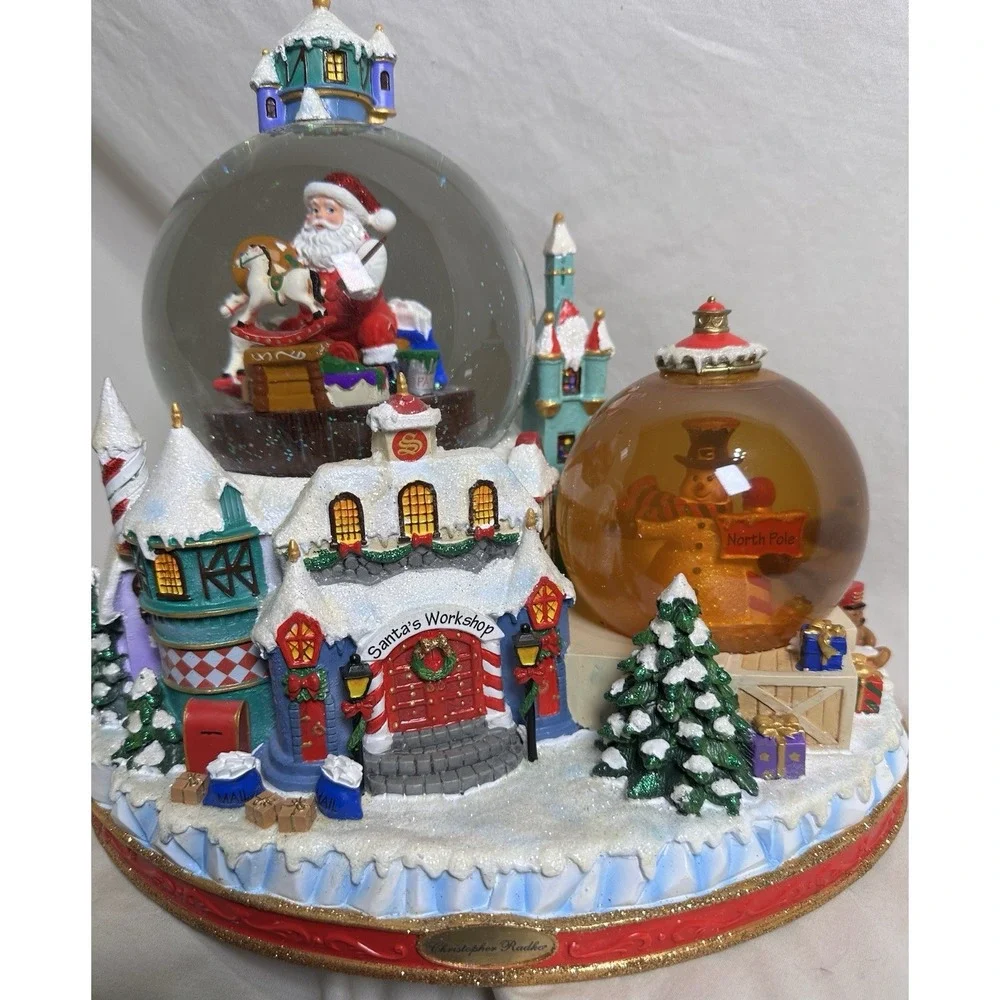 Christopher Radko North Pole‎ Workshop Snowglobe Musical Blowing Snow w Box